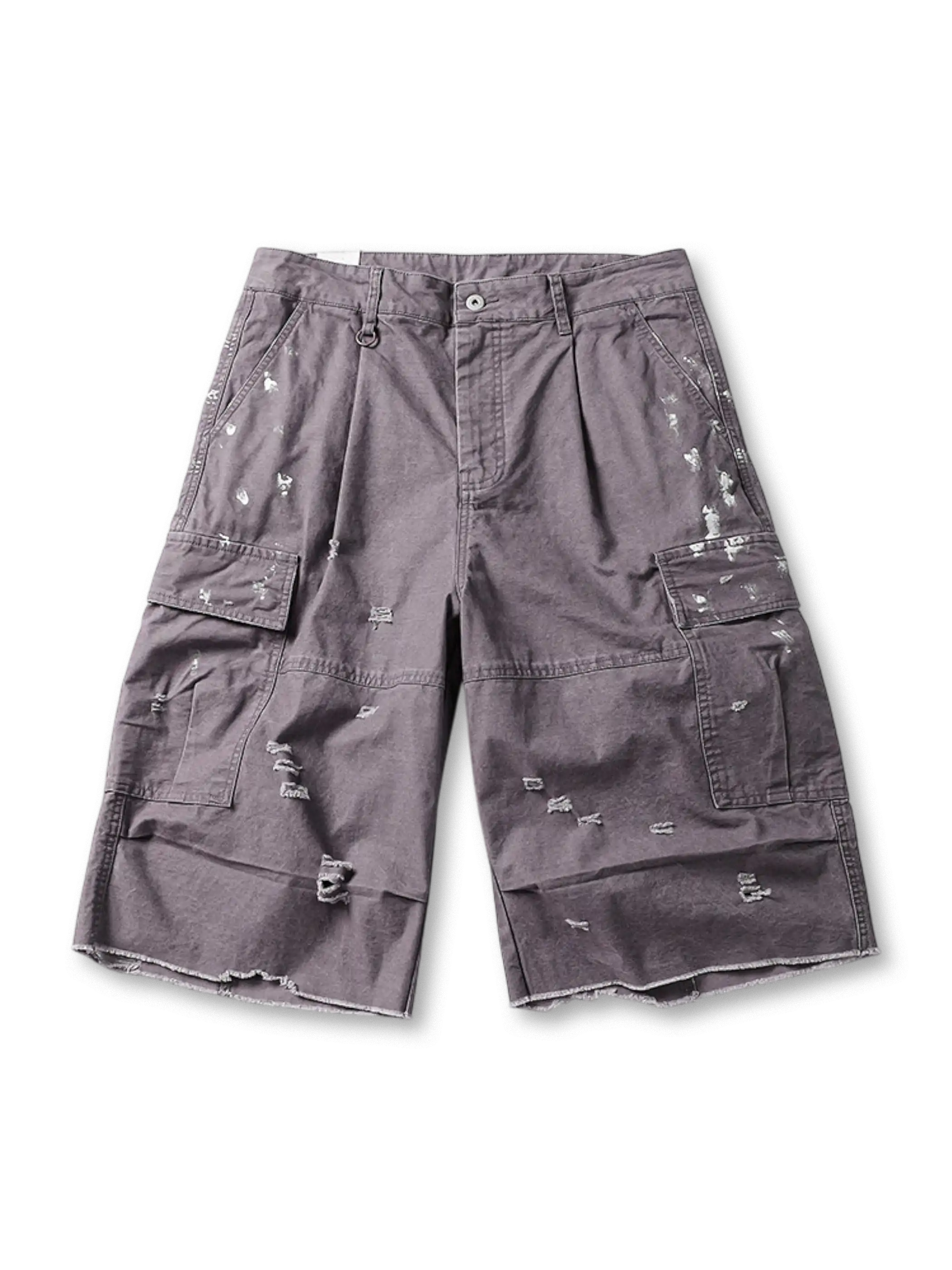 ヴィンテージペイントスプラッターカーゴショーツ全体像