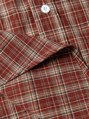 ヴィンテージ刺繍パッチチェック半袖シャツ