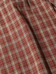 ヴィンテージ刺繍パッチチェック半袖シャツ