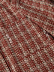 ヴィンテージ刺繍パッチチェック半袖シャツ