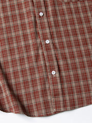 ヴィンテージ刺繍パッチチェック半袖シャツ