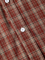 ヴィンテージ刺繍パッチチェック半袖シャツ