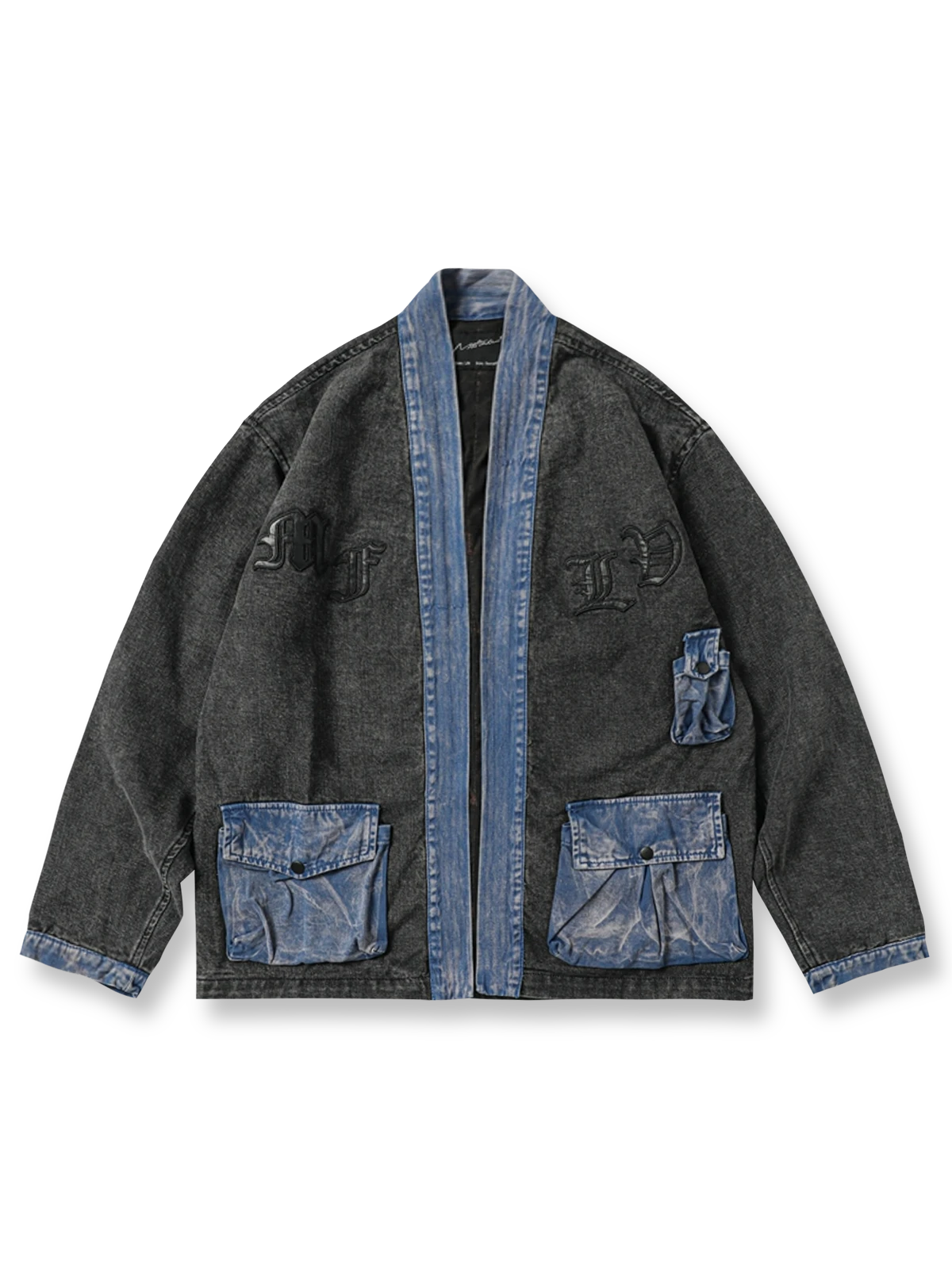 ヴィンテージ風パッチワーク多ポケットはんてんの写真