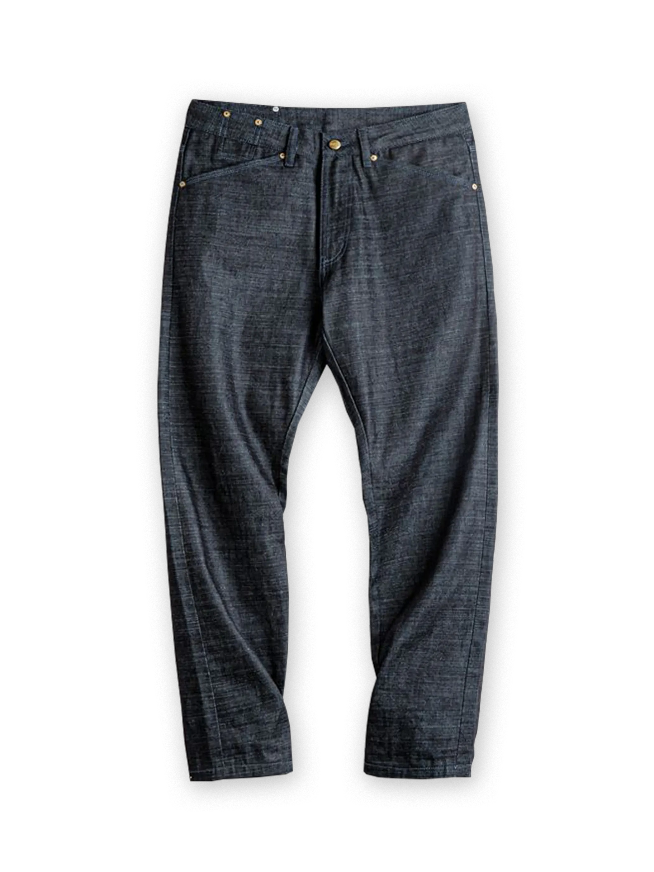 ミリタリースタイルのペッパーソルト13ozセルビッジデニム。ムラ糸織りと赤耳仕様、ストレートワイドカットが特徴のヴィンテージデニムパンツ。