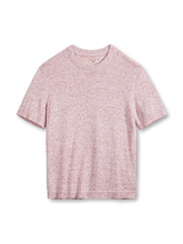 16番手花糸ワッフル生地とクラシックリブが特徴のヴィンテージピンクニットTシャツ