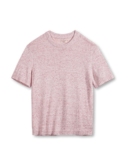 16番手花糸ワッフル生地とクラシックリブが特徴のヴィンテージピンクニットTシャツ