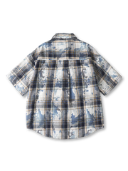 ヴィンテージチェックタイダイプリントシャツ