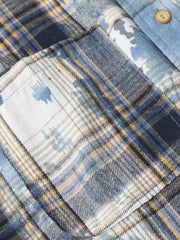 ヴィンテージチェックタイダイプリントシャツ