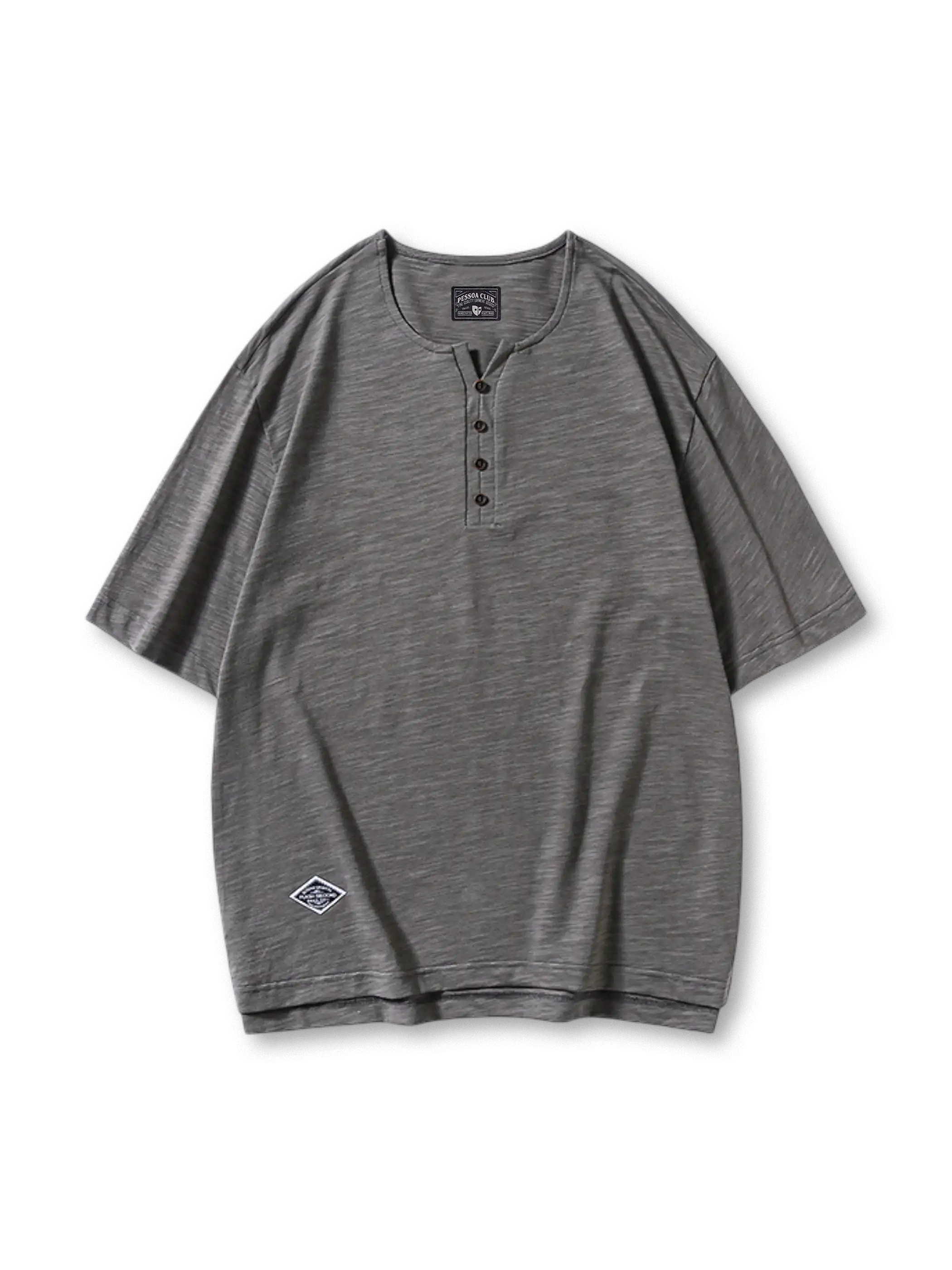 スラブコットン ヘンリーネックTシャツ