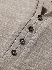 ビンテージスラブコットン ヘンリーネックTシャツ