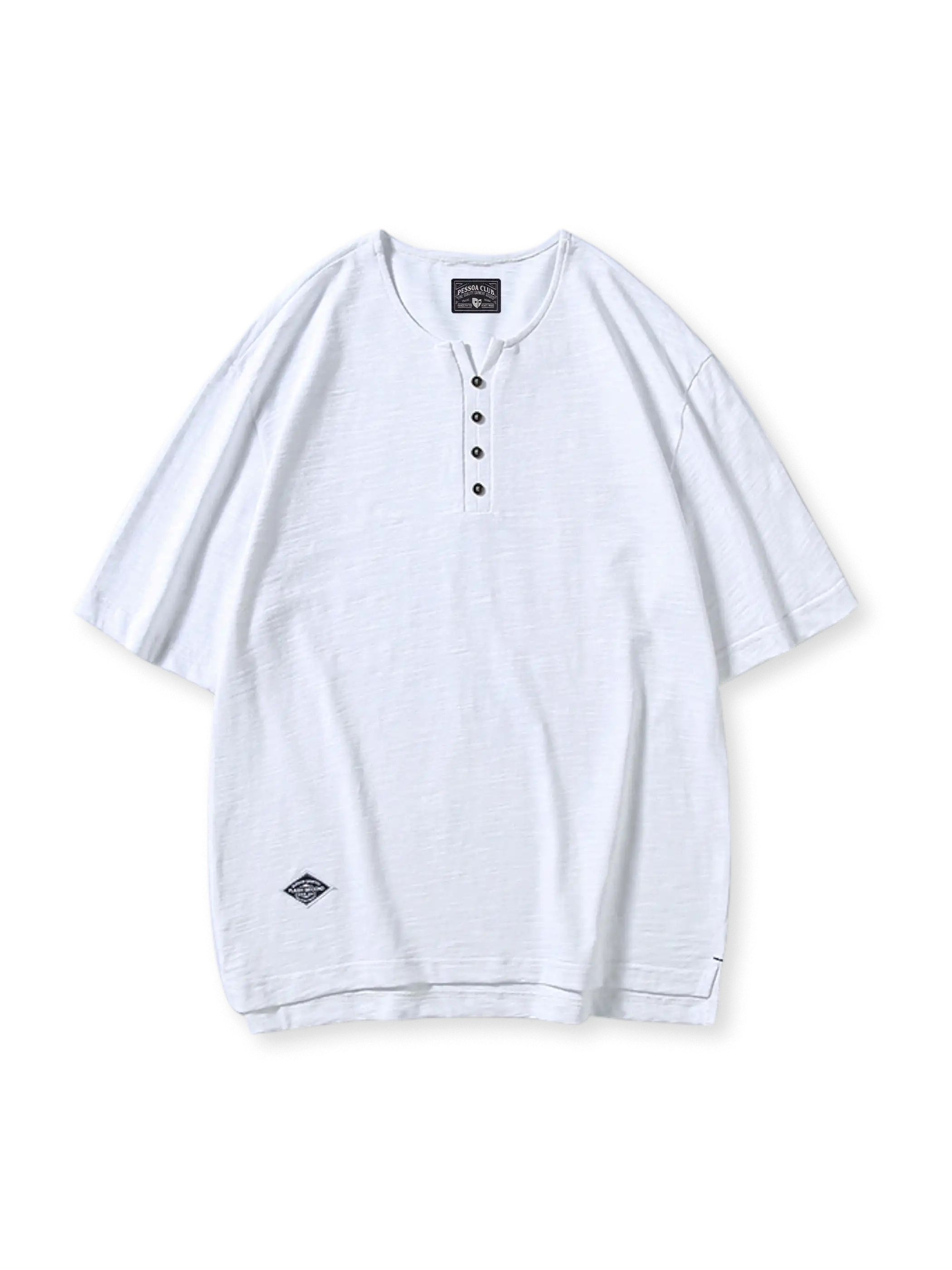 スラブコットン ヘンリーネックTシャツ