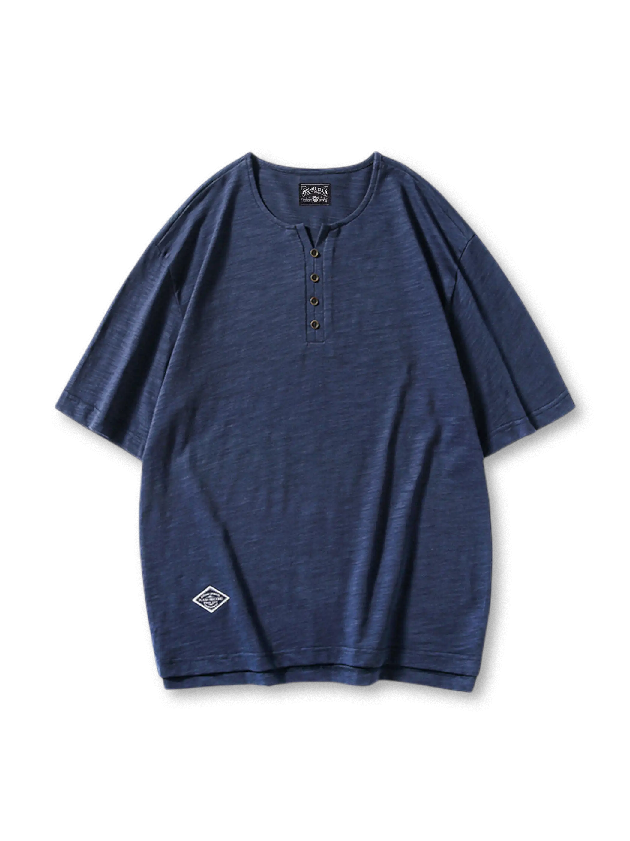 スラブコットン ヘンリーネックTシャツ