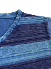 ヴィンテージスノーフレイクストライプVネックTシャツ