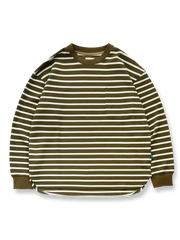 ダブルフェイス仕様のヴィンテージストライプ長袖Tシャツ