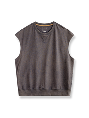 ヴィンテージ加工とリブ仕上げが特徴のコットンタンクトップ