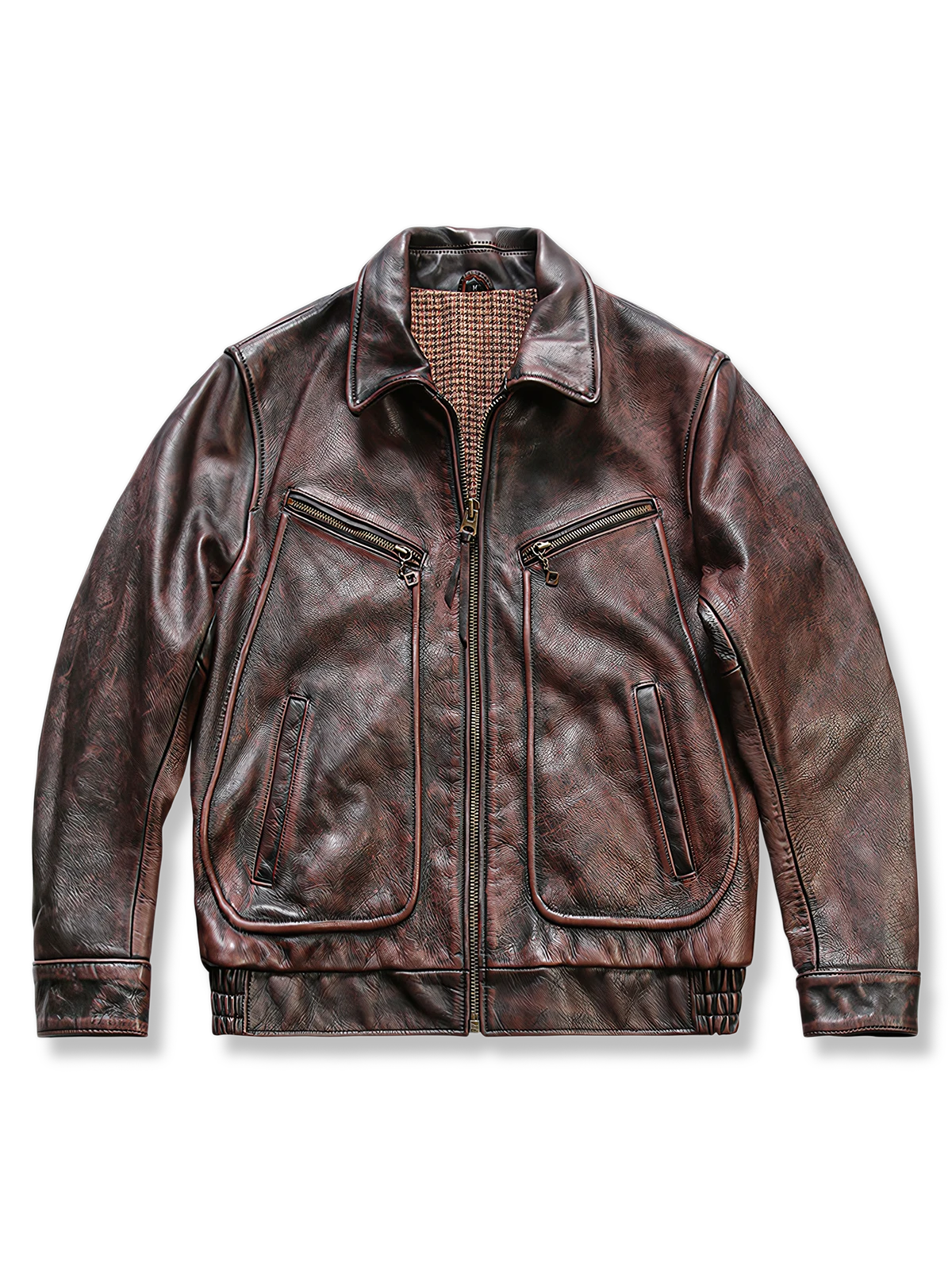 風合い古着風レザーライダージャケット