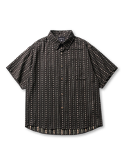 民族風ストライプ柄と胸元・背面のタイガー刺繍が特徴のヴィンテージシャツ