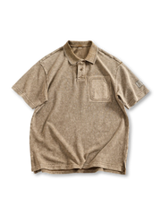 ヴィンテージウォッシュ 280G 重磅ピケメッシュPOLOシャツ