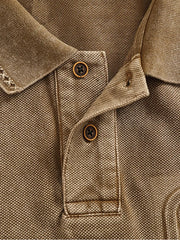 ヴィンテージウォッシュ 280G 重磅ピケメッシュPOLOシャツ