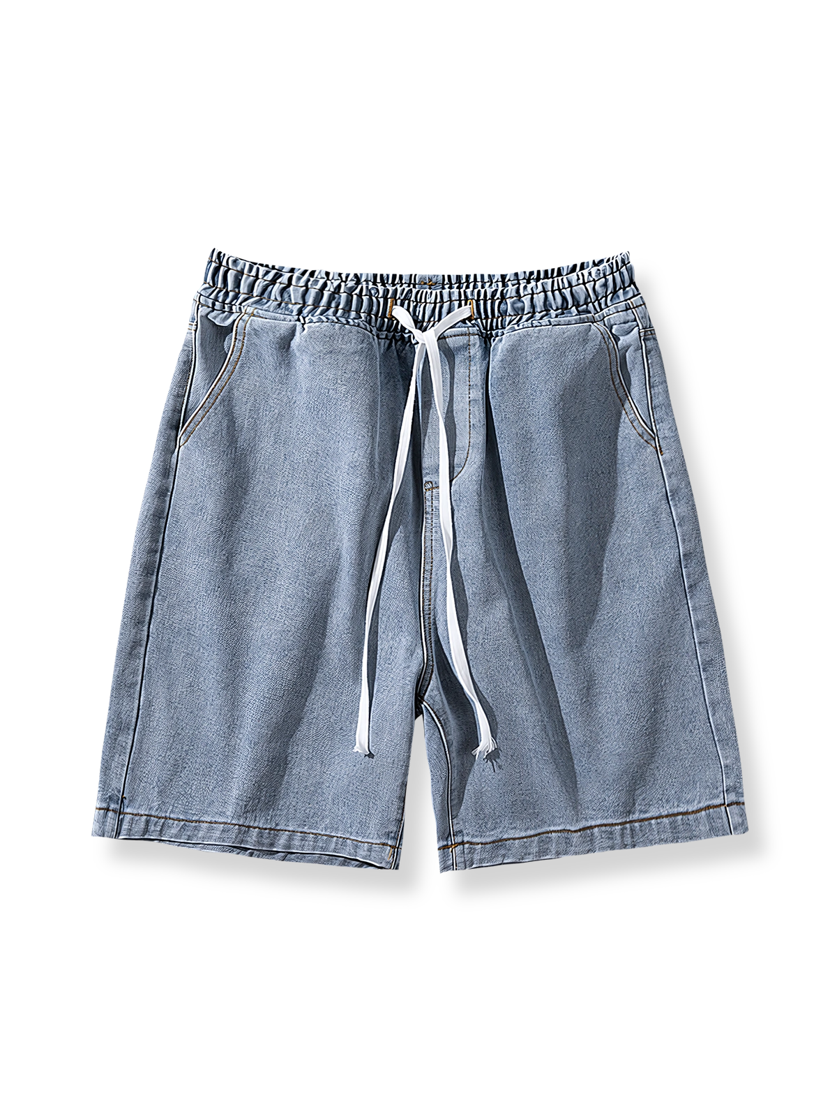 ウォッシュド加工が映えるヴィンテージ風デニムショートパンツ。