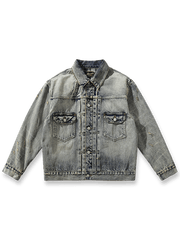 ウォッシュ&ダメージ加工が映えるセルビッジデニムジャケット