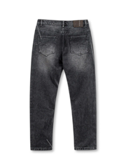 ヴィンテージウォッシュグレーデニムテーパードジーンズ