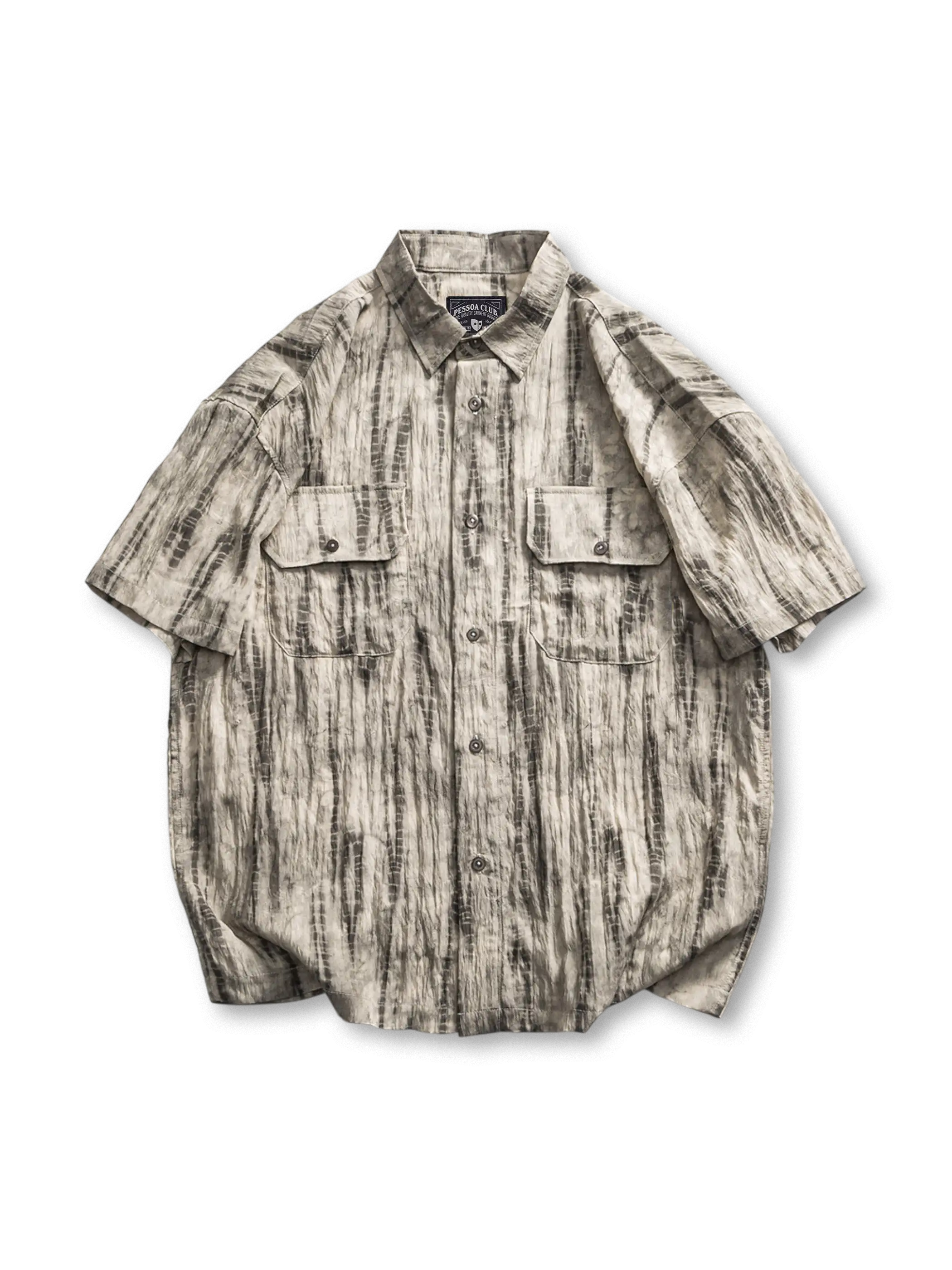 タイダイ染めとウォッシュ加工が特徴のヴィンテージ風ワークシャツ