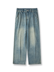 ヴィンテージウォッシュ加工が施されたワイドデニムパンツ