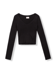 Vネックリブニットセーター