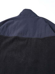 カラーブロックVネック袢纏ジャケット