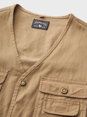 Vネック 多ポケット付き ベスト