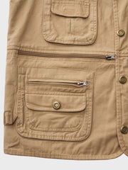 Vネック 多ポケット付き ベスト