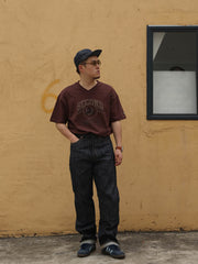 アメリカンフットボールスラブコットンVネック半袖Tシャツ