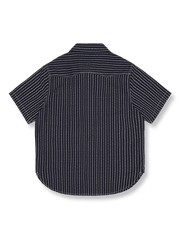 製品画像: インディゴハートパターン抜染リネンコットンWabashワークシャツの全体図