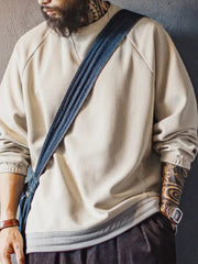 配色ヘム ドローコード付き ワッフル ロングスリーブ