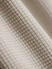 配色ヘム ドローコード付き ワッフル ロングスリーブ