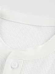 250gヘビーウエイトワッフルヘンリーネックTシャツ