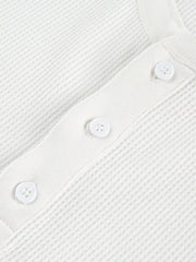 250gヘビーウエイトワッフルヘンリーネックTシャツ