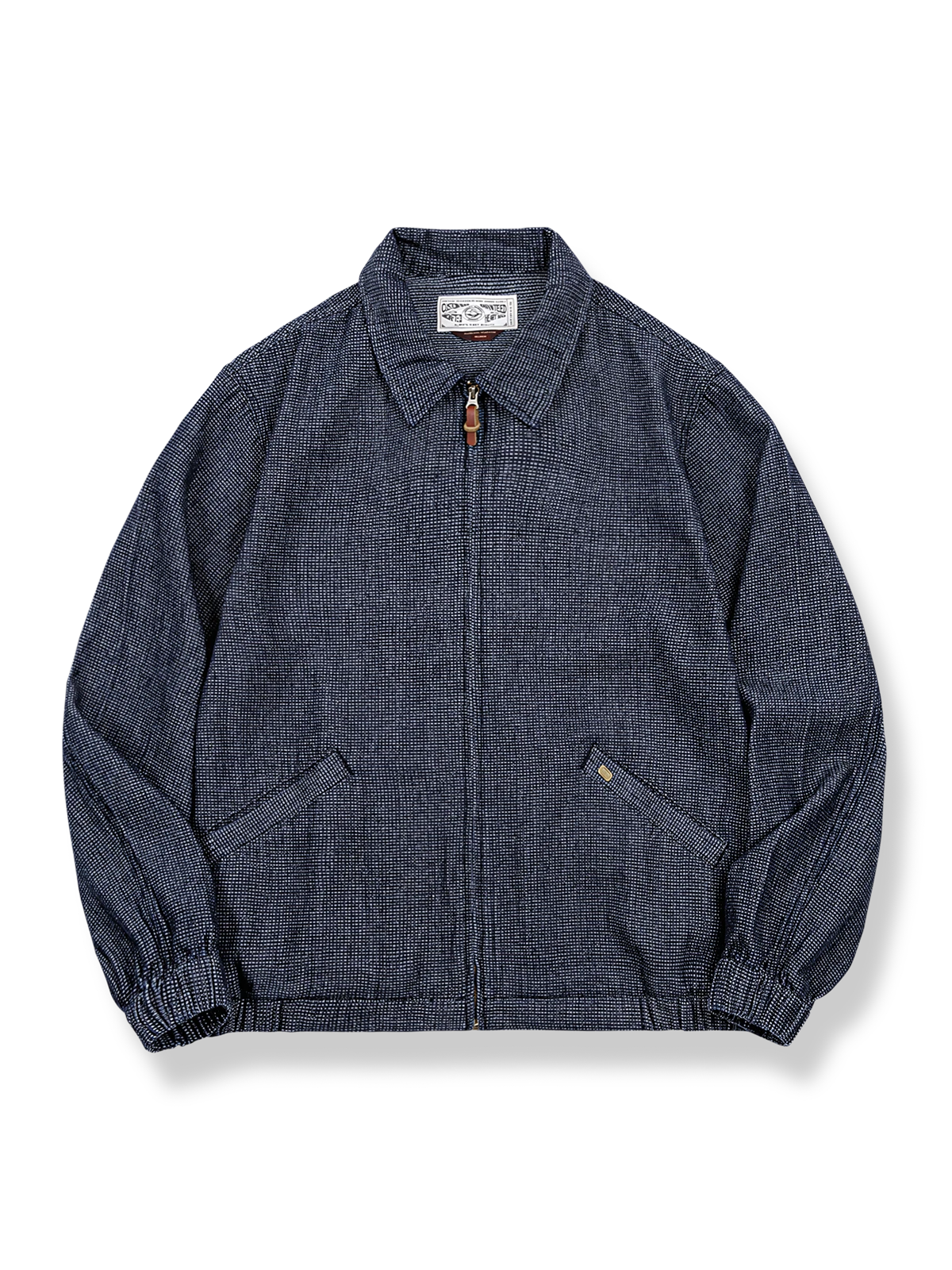 デニムとワッフル織りを組み合わせたコーチジャケット