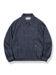 デニムとワッフル織りを組み合わせたコーチジャケット