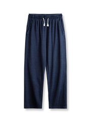 ドレープ効果のあるワッフルニットカジュアルパンツ