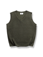 ワッフル編みのニットベスト