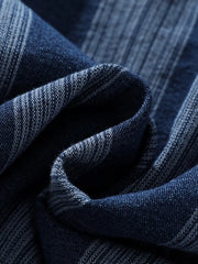 ウォッシュドストライプオープンカラーシャツ