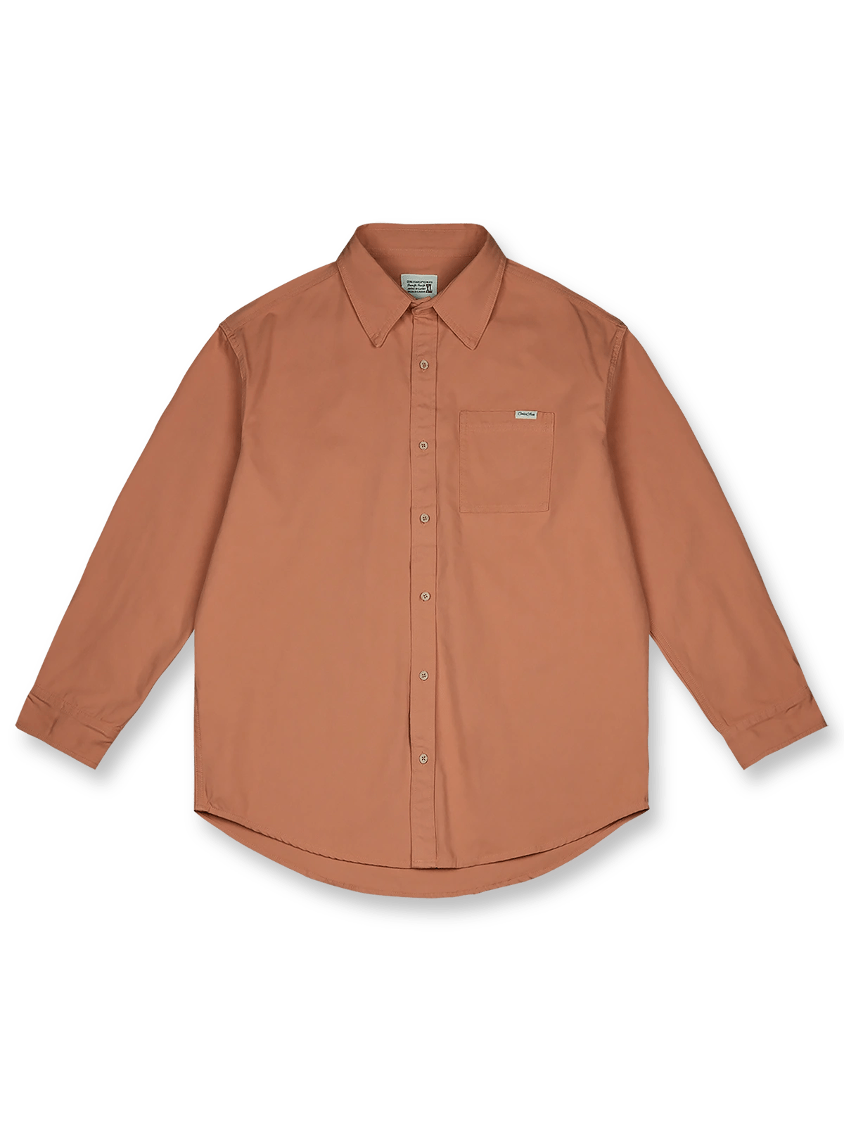 ヴィンテージ感漂うウォッシュ加工の厚手長袖ポケットシャツ