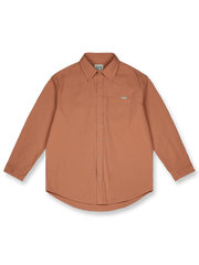 ヴィンテージ感漂うウォッシュ加工の厚手長袖ポケットシャツ