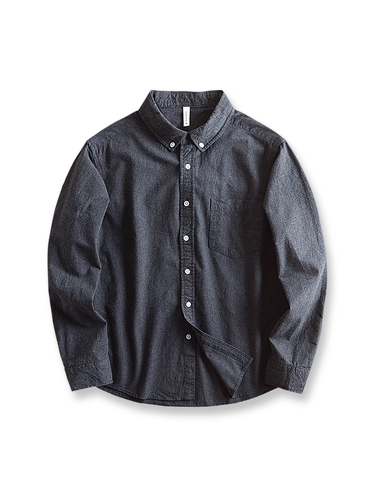 ウォッシュドブロンズカラーのコットン長袖シャツ