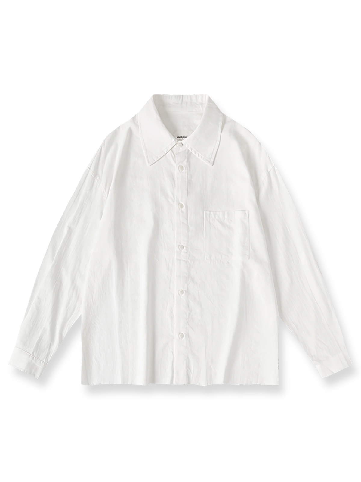 ウォッシュドダメージ加工長袖シャツ。