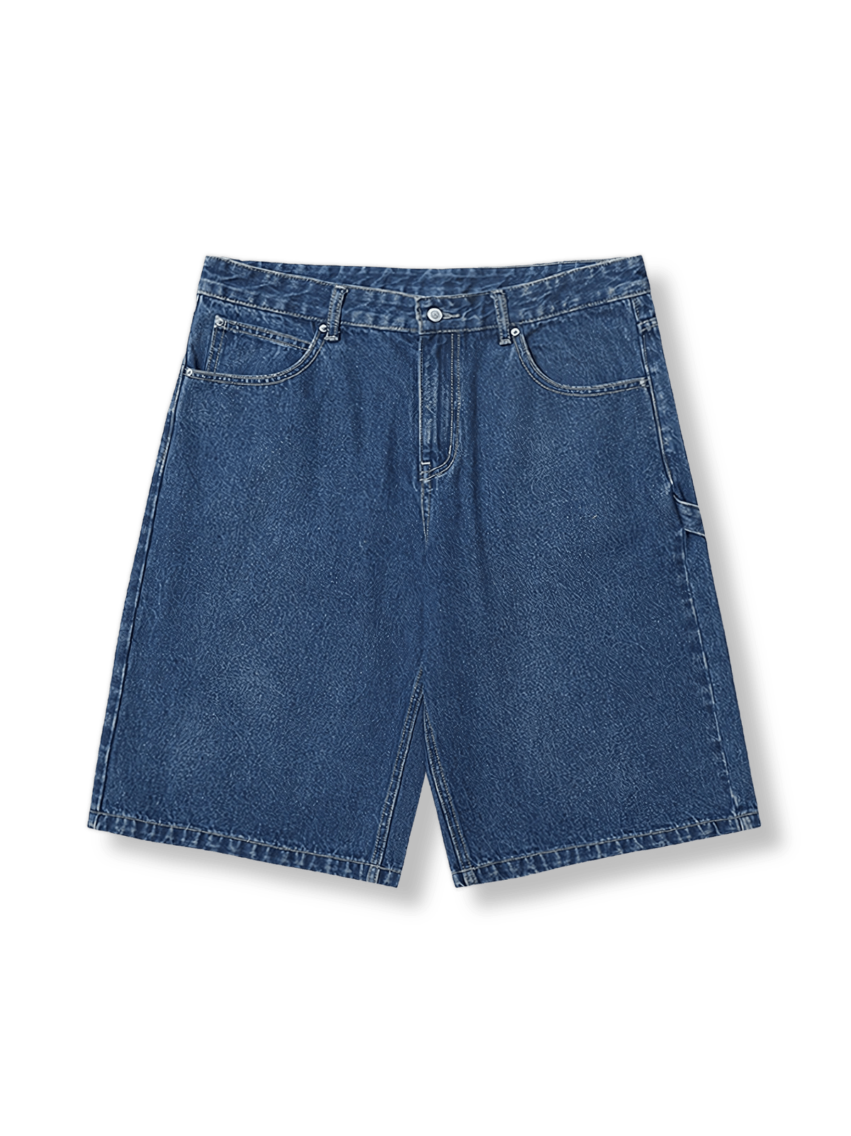 ウォッシュドデニムルーズフィットショーツ。