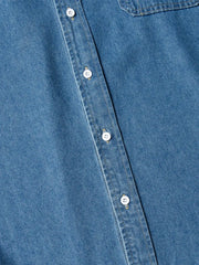 ウォッシュドデニムオープンカラーシャツ