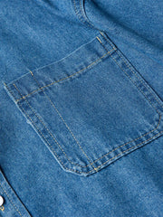 ウォッシュドデニムオープンカラーシャツ